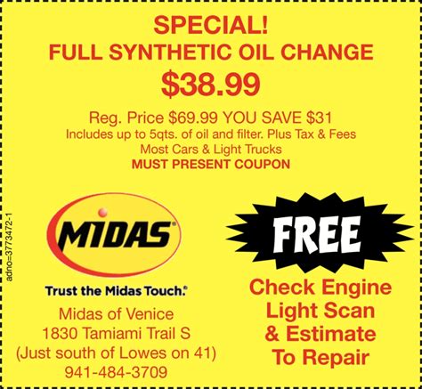 Synthetic Oil Change at Midas.com.